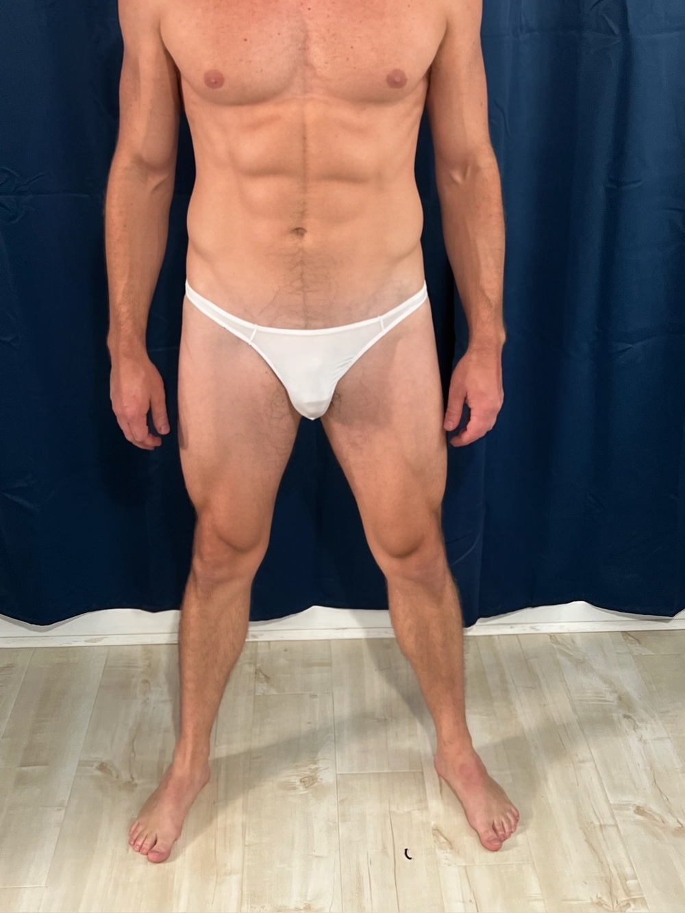 Men’s White Low Rise Thong large